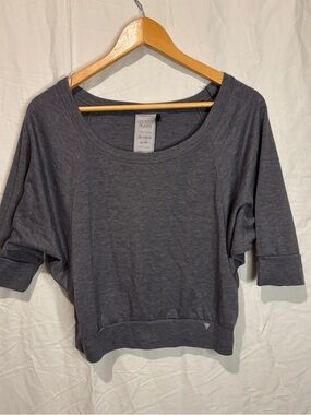 Vintage Guess Jeans Cropped Sweatshirt Grey Graphic Logo Top